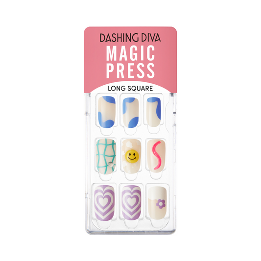 DASHING DIVA Magic Press Long Square Mani Love Sick MDR1228SL