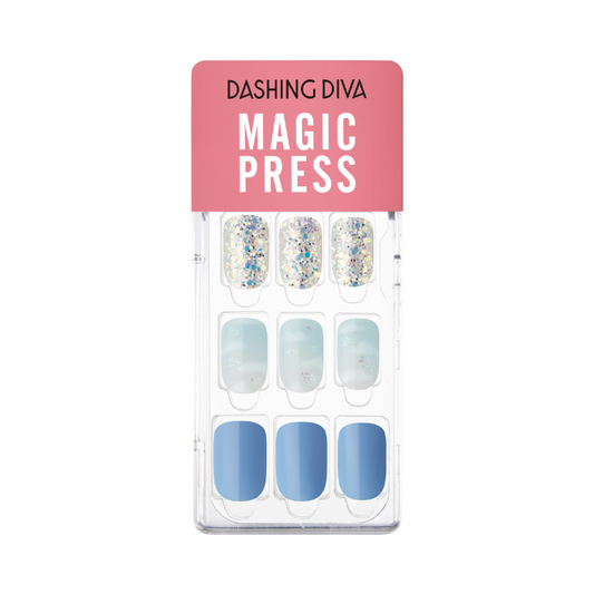 DASHING DIVA Magic Press Mani Blue Glitter MGL153RR