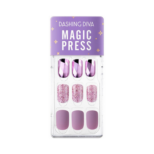 DASHING DIVA Magic Press Glitter Bomb Mani Purple Aurora MDR839