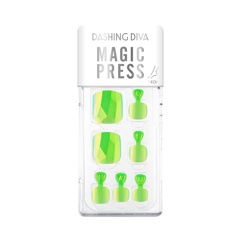 DASHING DIVA Magic Press Pedi Neon Light Green MWK166P