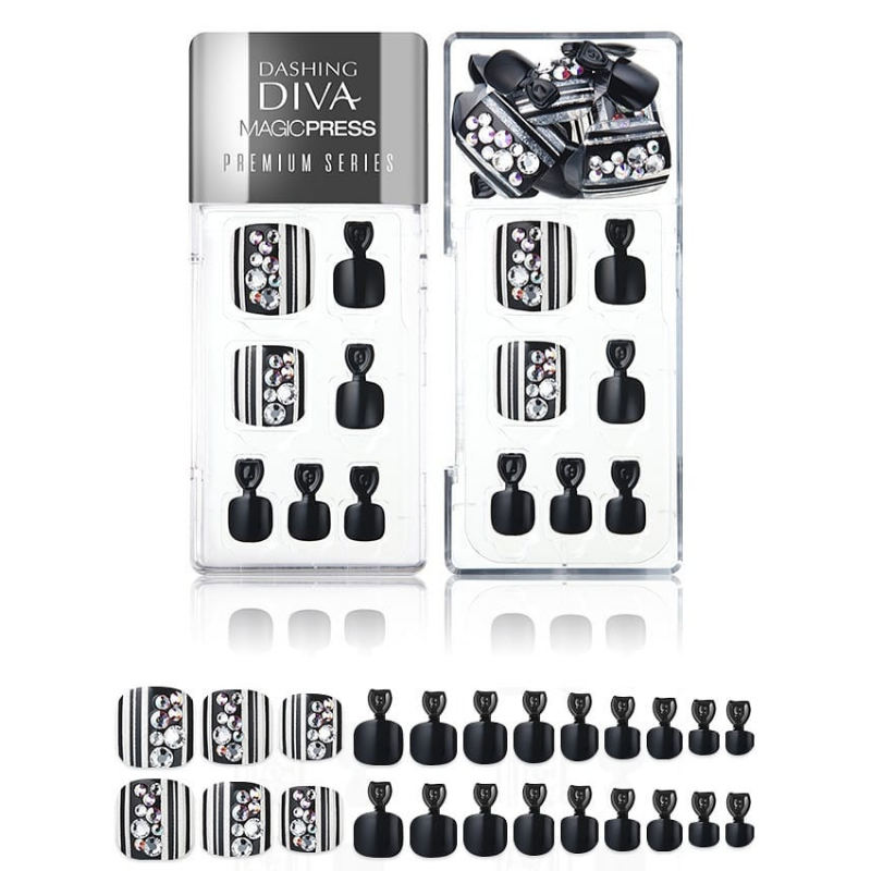 DASHING DIVA Magic Press Premium Series Pedi Crystal Rain MDR169PP