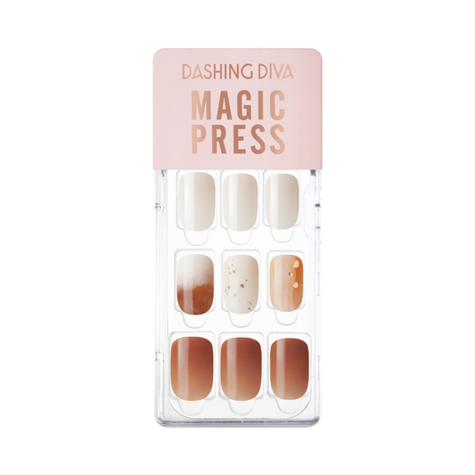 DASHING DIVA Magic Press Regular Round Mani Syrup Latte MGL2F008RR