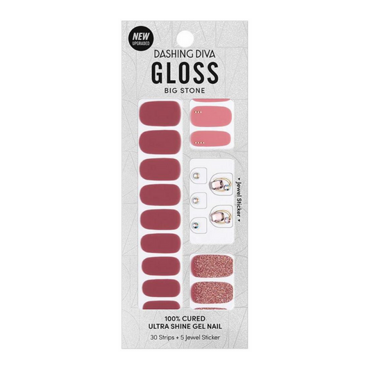 DASHING DIVA Gloss Gel Strip Big Stone Autumn Closet Mani Red Wallet GVP241B