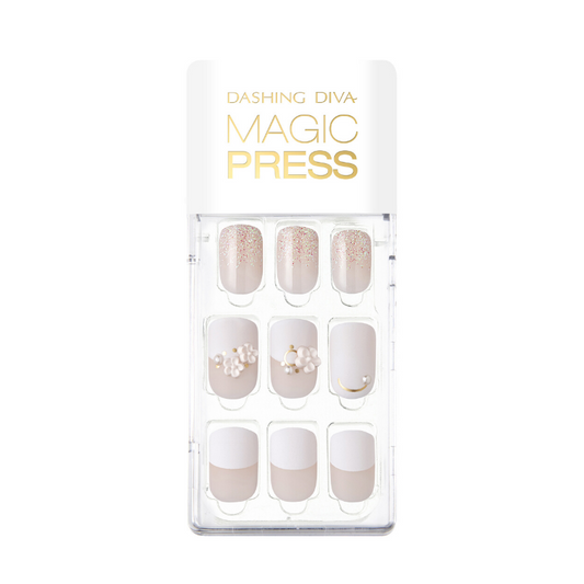 DASHING DIVA Magic Press Mani White Bouquet MDR600 (SOFT SHINE)