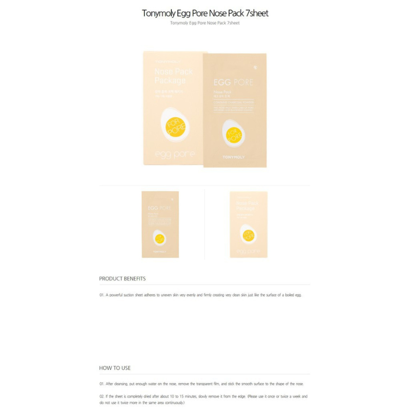 TONYMOLY Egg Pore Nose Pack - 7 Sheets