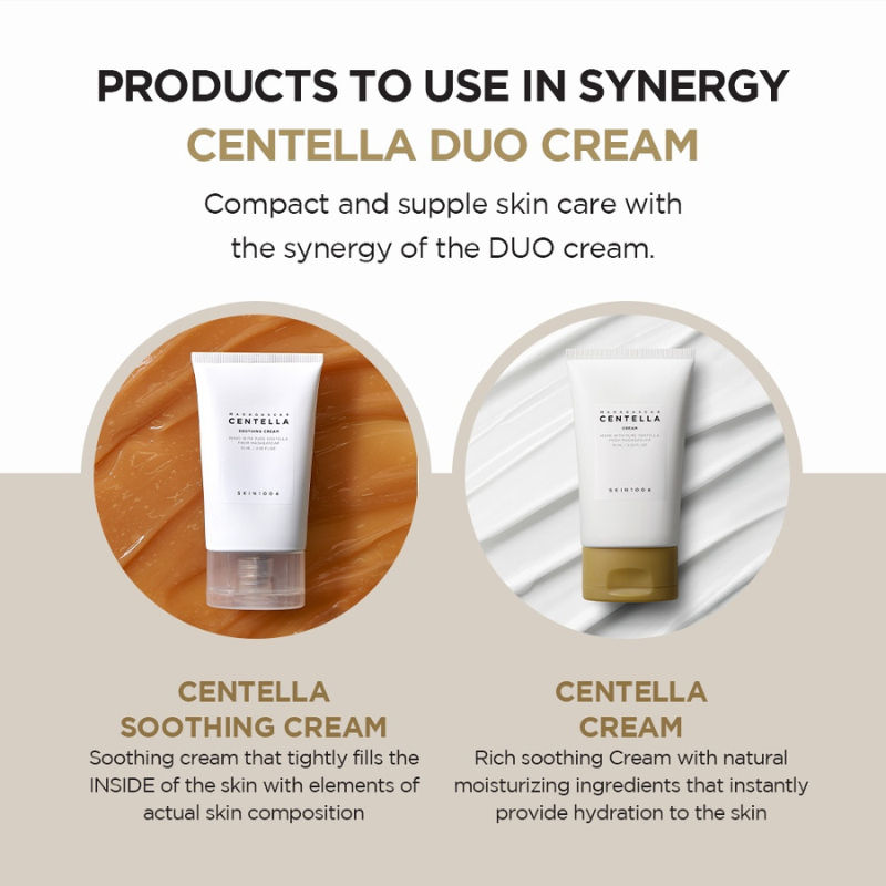 SKIN1004 [Bundle of 2] [Centella Duo Cream] Soothing Cream 75ml+Centella Cream 75ml