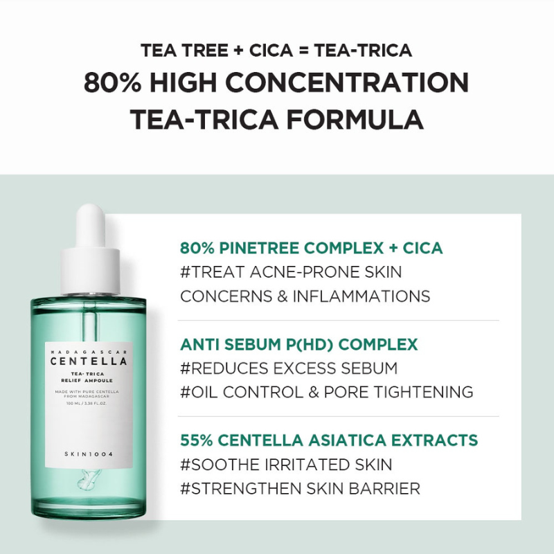 SKIN1004 [Tea-Trica Basic 2] Purifying Toner 210ml+Relief Ampoule 100ml (FREE Spot Cover Patch)