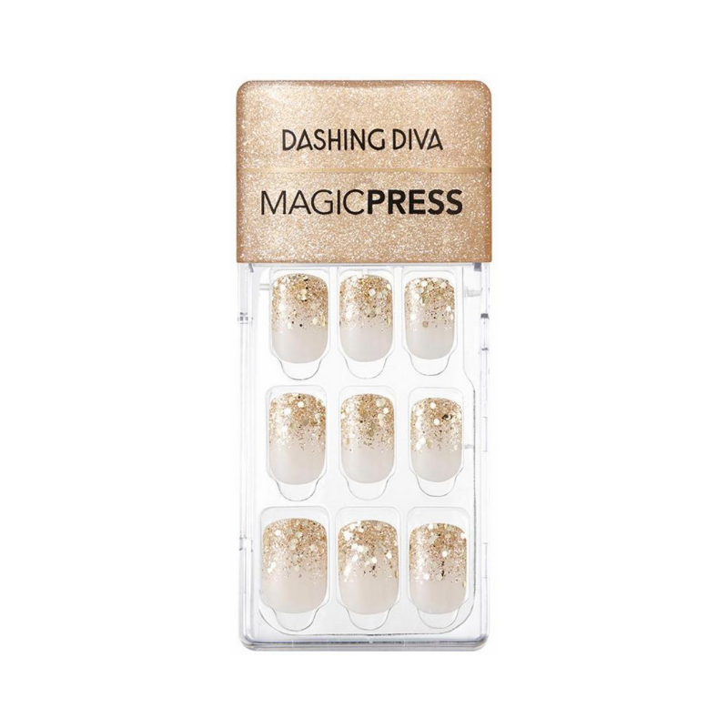 DASHING DIVA Magic Press Mani Gold Rain MDR730