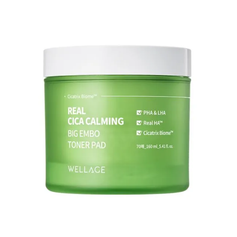 Wellage Real Cica Calming Big Embo Toner Pad 70ea/160ml